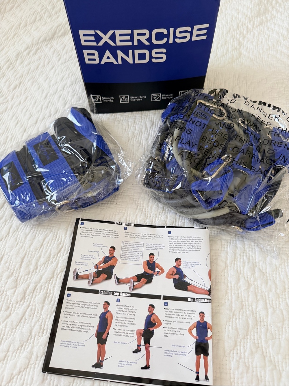 Amazon Exercise Bands Resistance Training Set - Blue and Black